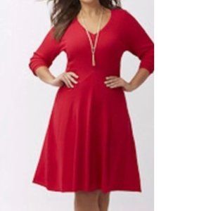 LB long sleeve fit and flare sweater dres